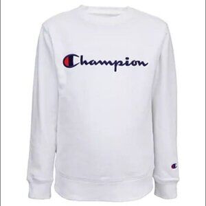 Champion Embroidered Crewneck Sweatshirt White XL NWT